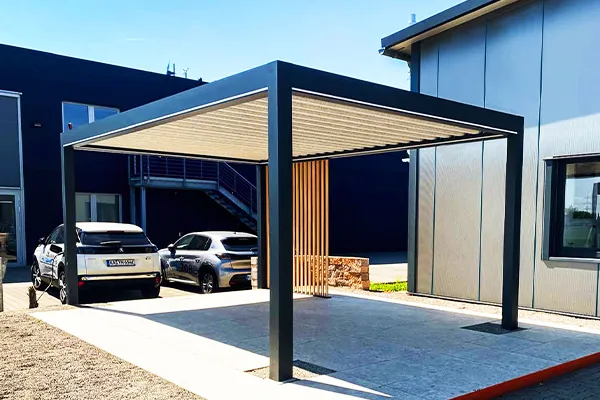 Nowoczesny carport Modena – widok z boku