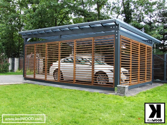 Wiata garażowa żaluzje