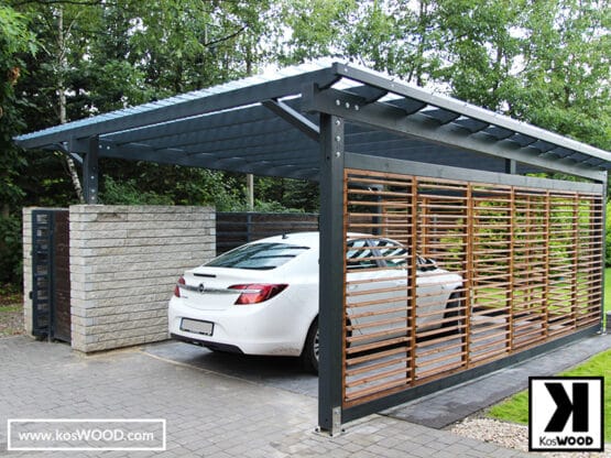 Wiata garażowa żaluzje