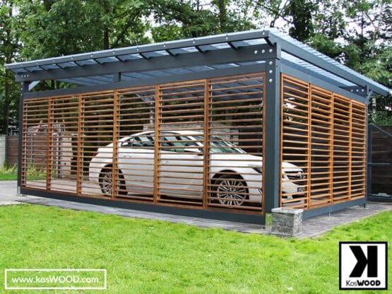 Wiata garażowa żaluzje