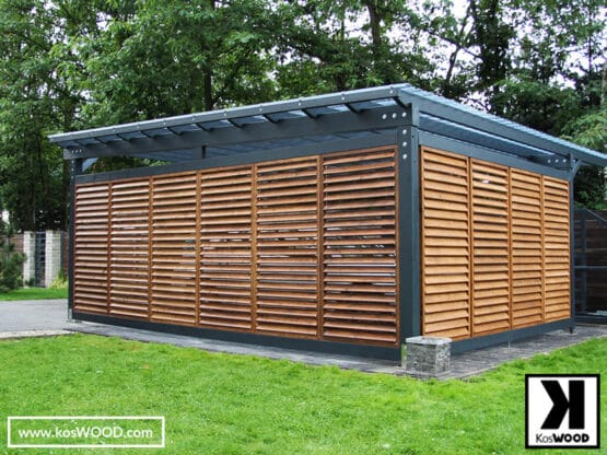 Wiata garażowa żaluzje