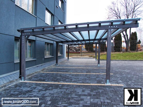 Wiata samochodowa wielostanowiskowa Praga