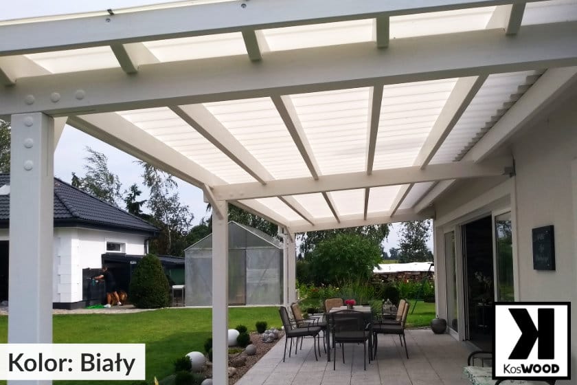 Zadaszenie tarasu w kolorze białym