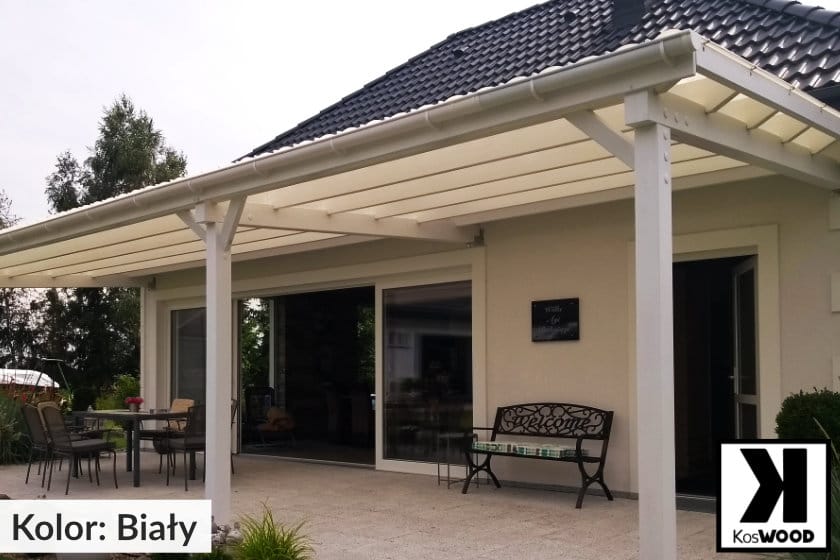 Zadaszenie tarasu w kolorze białym