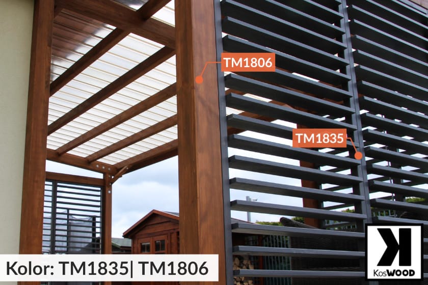 Kolory zadaszenia tarasu Połączenie TM1806 TM1835
