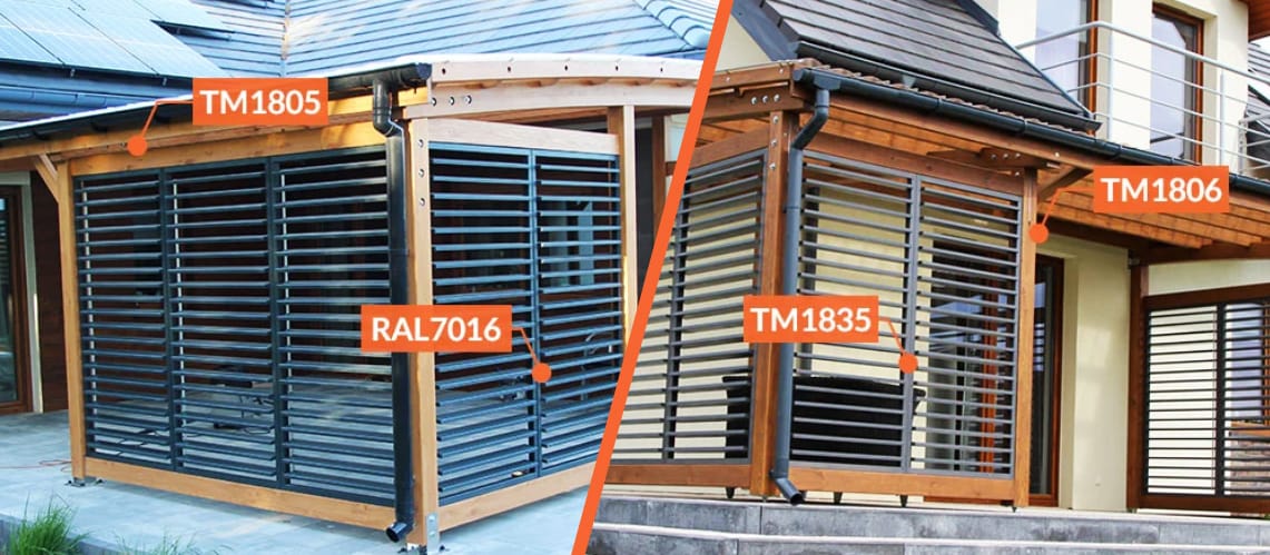 Kolory konstrukcji zadaszenia tarasowego