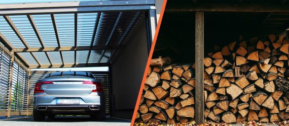 Wiata garażowa i skład opału